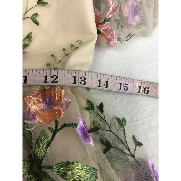 AW BRIDAL 6 S cream Dawn floral embroidered party homecoming mini dress NEW 0b3 - Picture 6 of 8